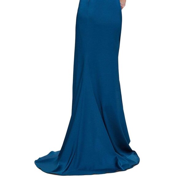 NWT La Femme Jersey  Prom Dress Blue 8 - Picture 4 of 6